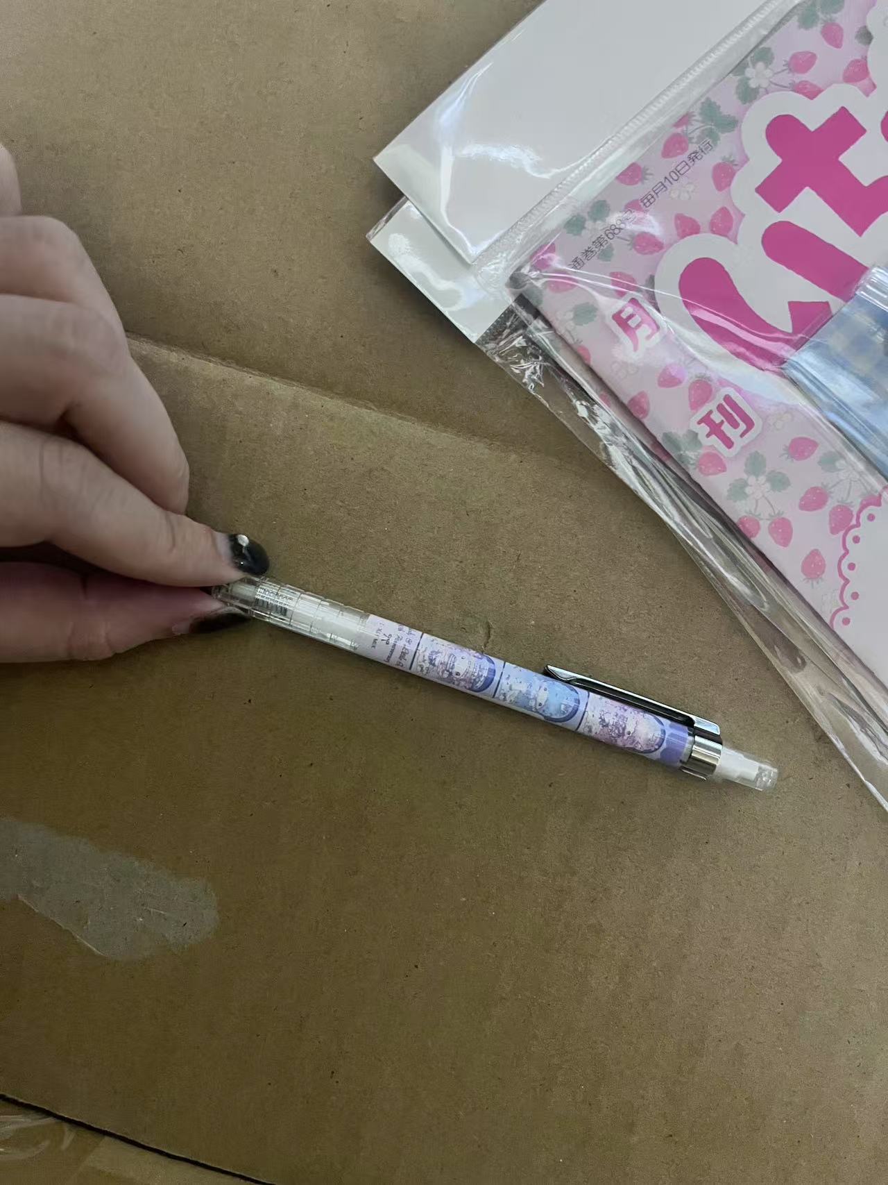 三丽欧美乐蒂 双子星笔  一竖排图案 白色笔帽