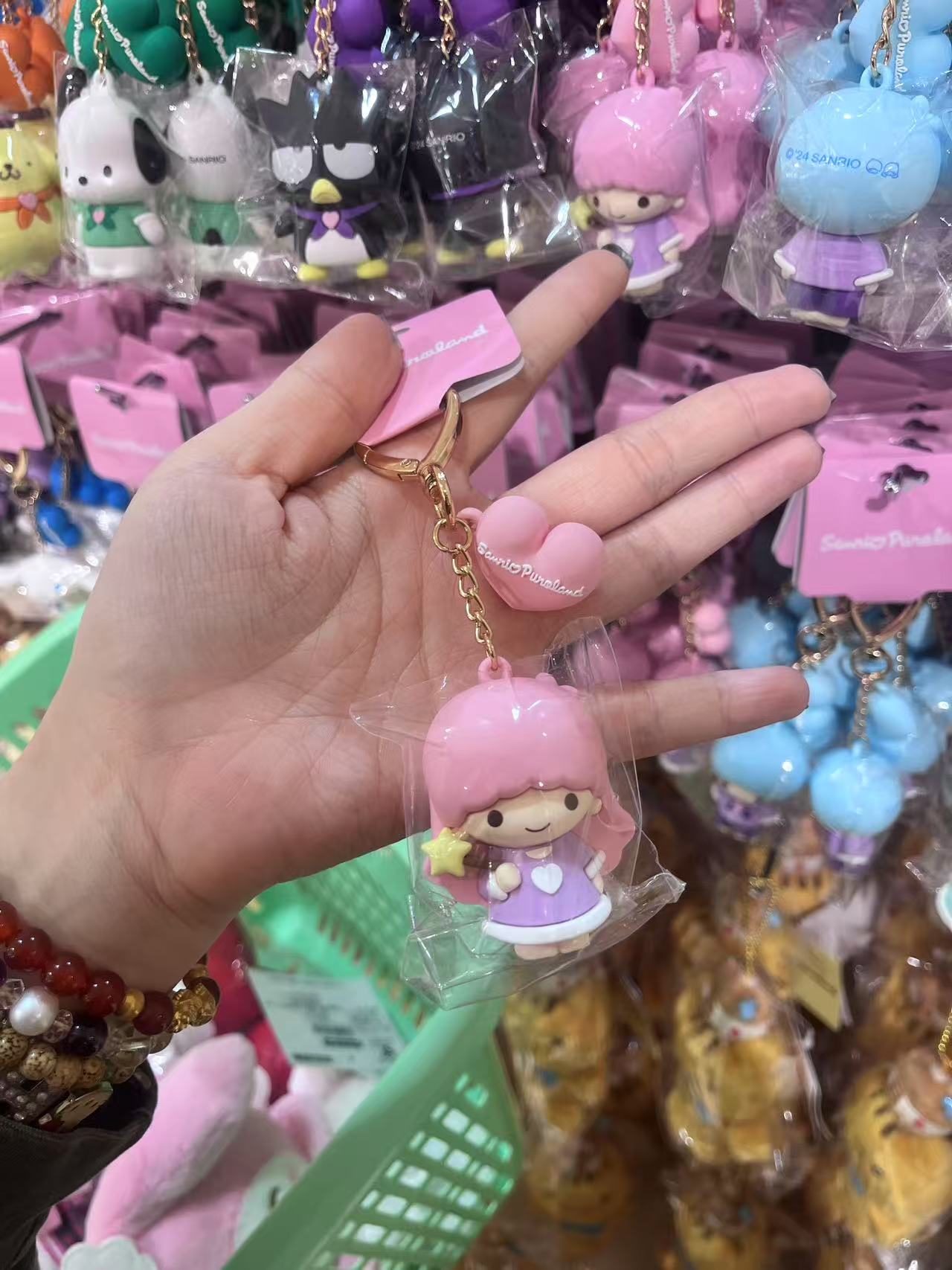三丽欧 双子星 粉头发女孩 钥匙扣