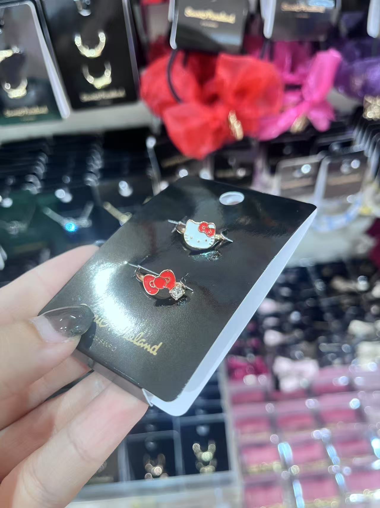 三丽欧 kt头 红色蝴蝶结 戒指 2个装
