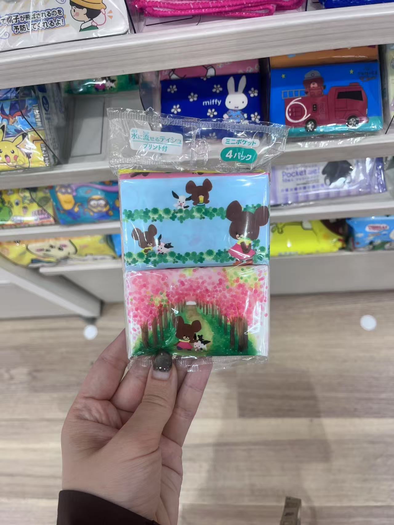 小熊图案可水洗的纸巾 4包