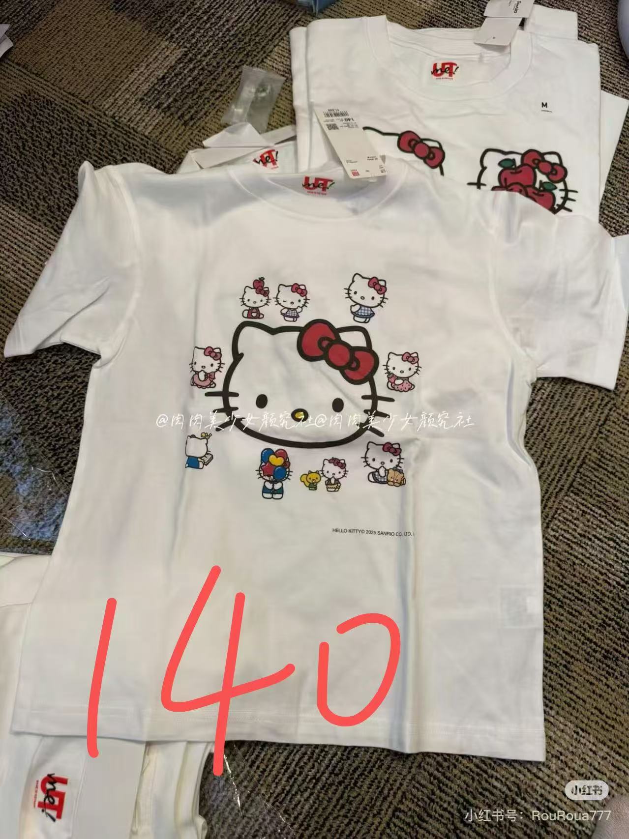 优衣库kt白短袖，140