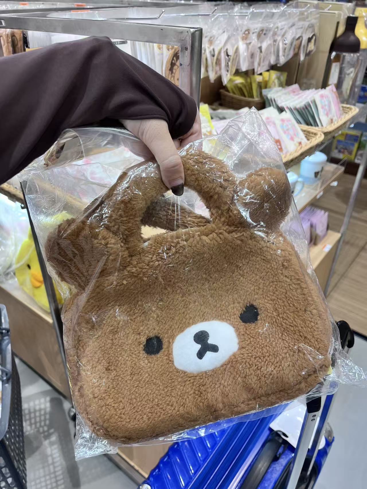 大阪轻松熊 深棕色熊哥托特手提包