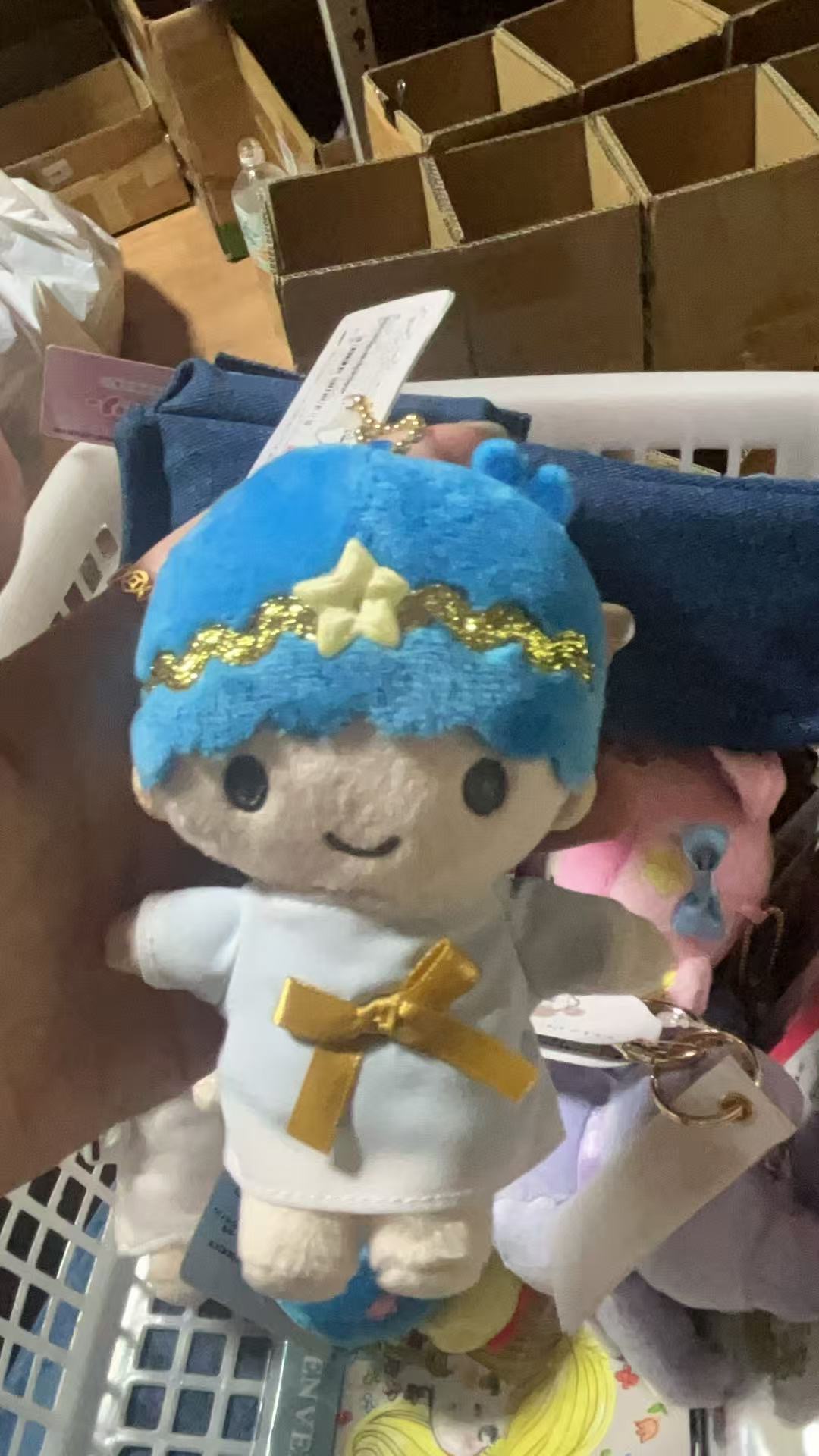 双子星蓝色帽子天使玩偶 挂件