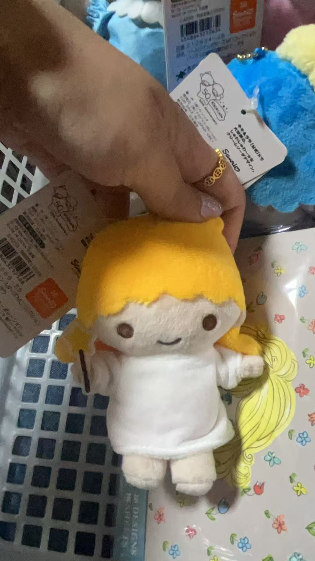 双子星橘黄色头发小天使玩偶 挂件