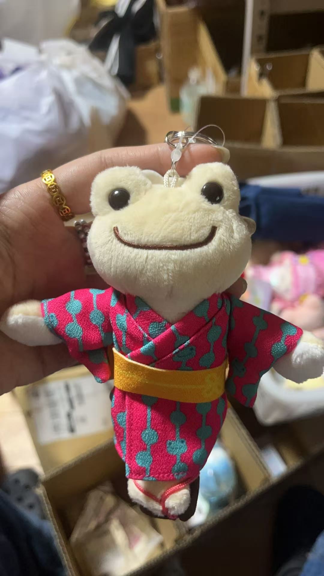 青蛙穿日式红色图案和服 挂件