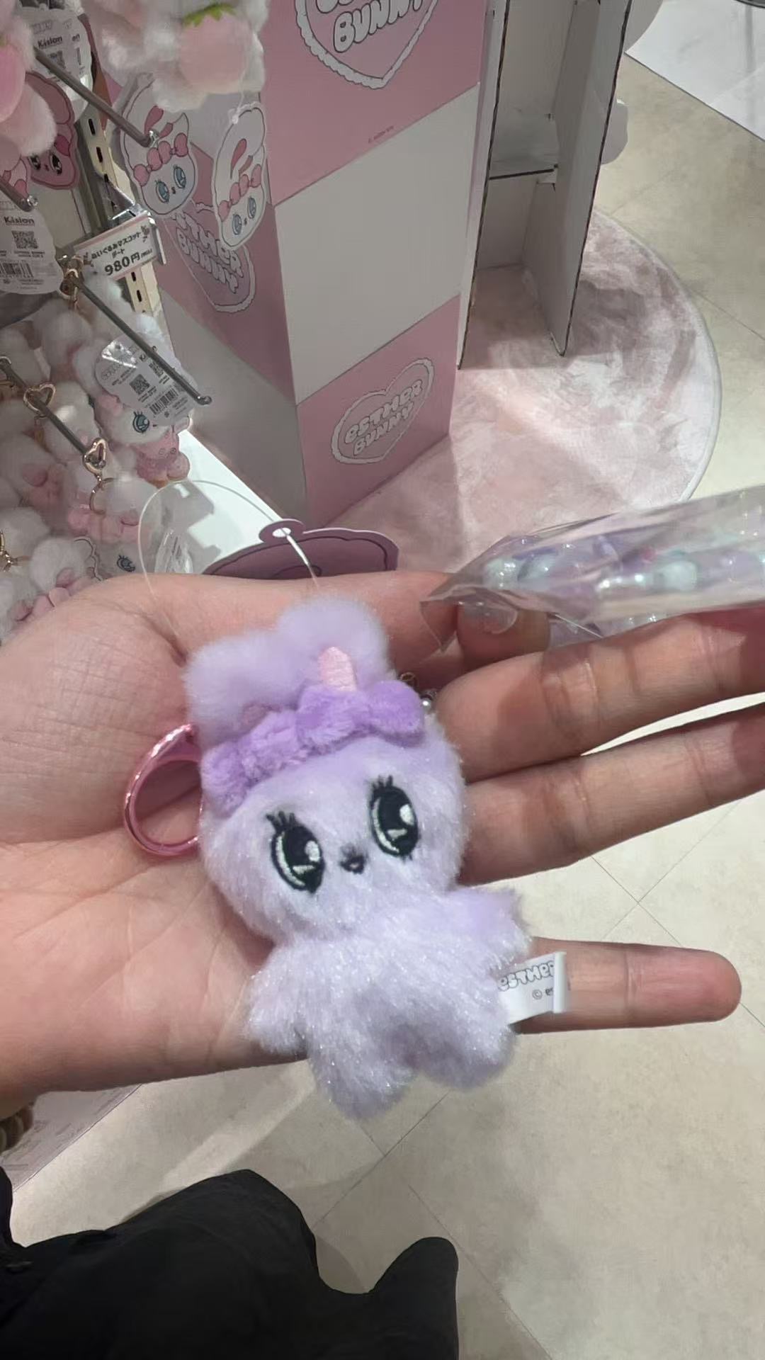 紫色大眼睛甜心小兔毛绒 挂件