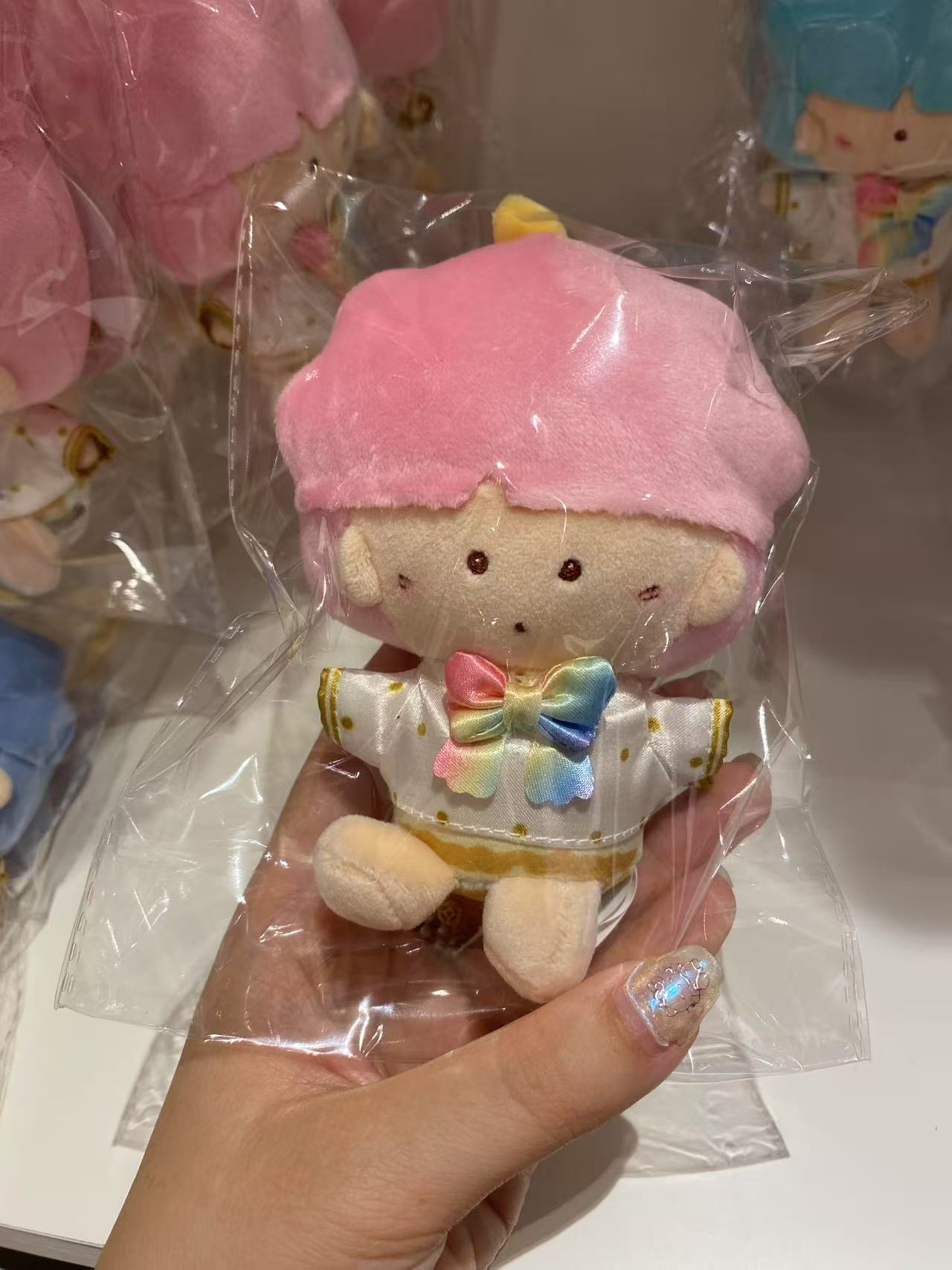 Kts 三丽欧 双子星 粉色头发 彩色领结 挂件