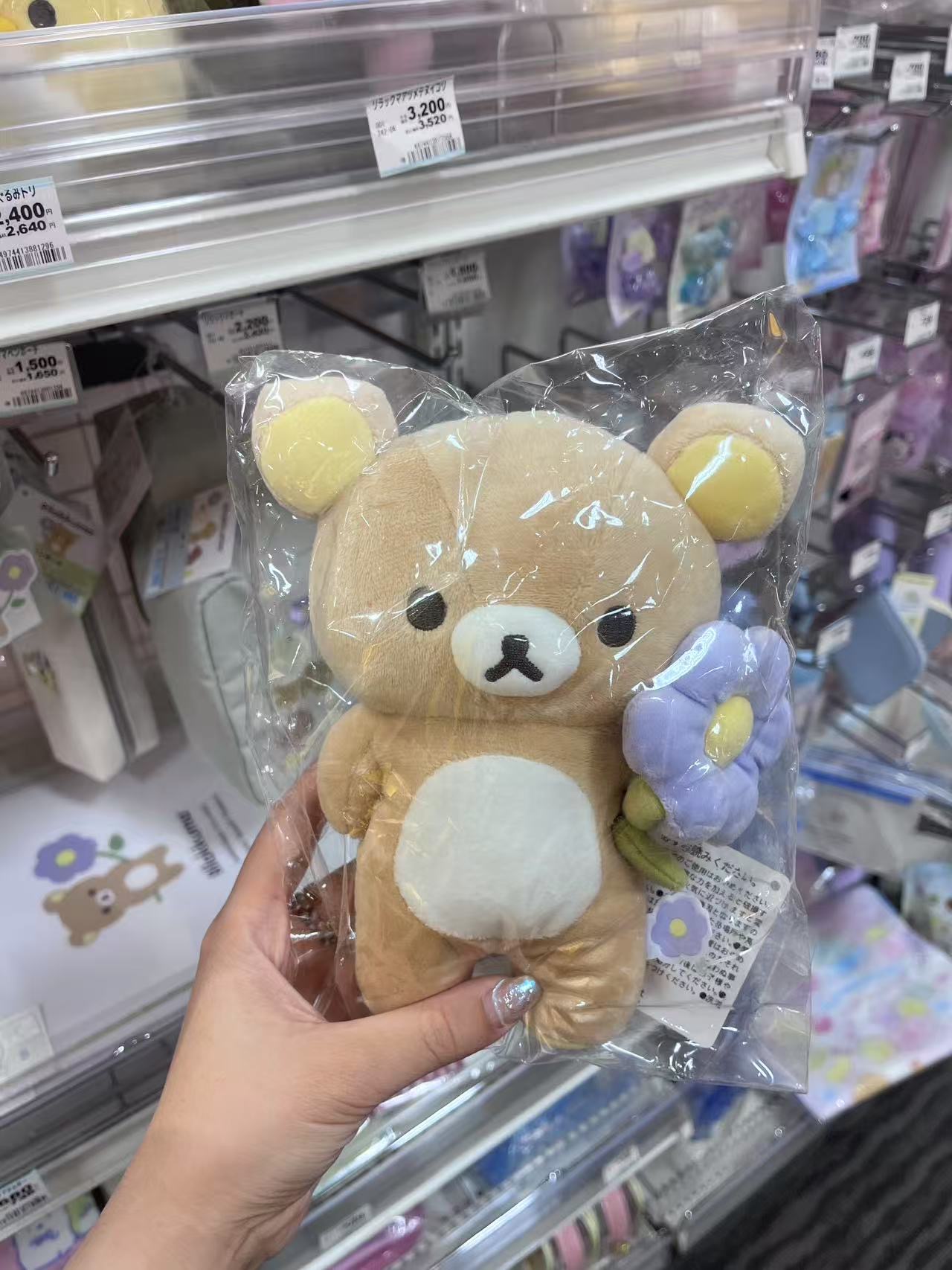 轻松熊 哥哥手拿紫色花朵 
