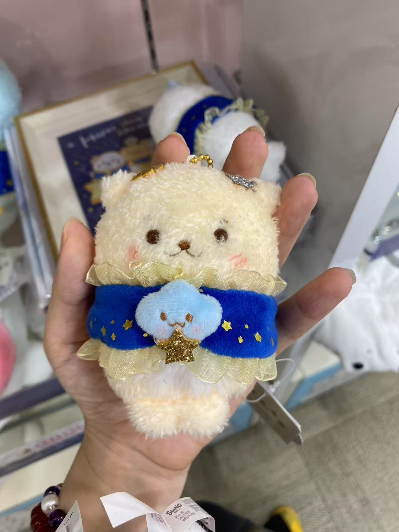0716小海豹蓝色星星披风斗篷黄色 毛绒挂件