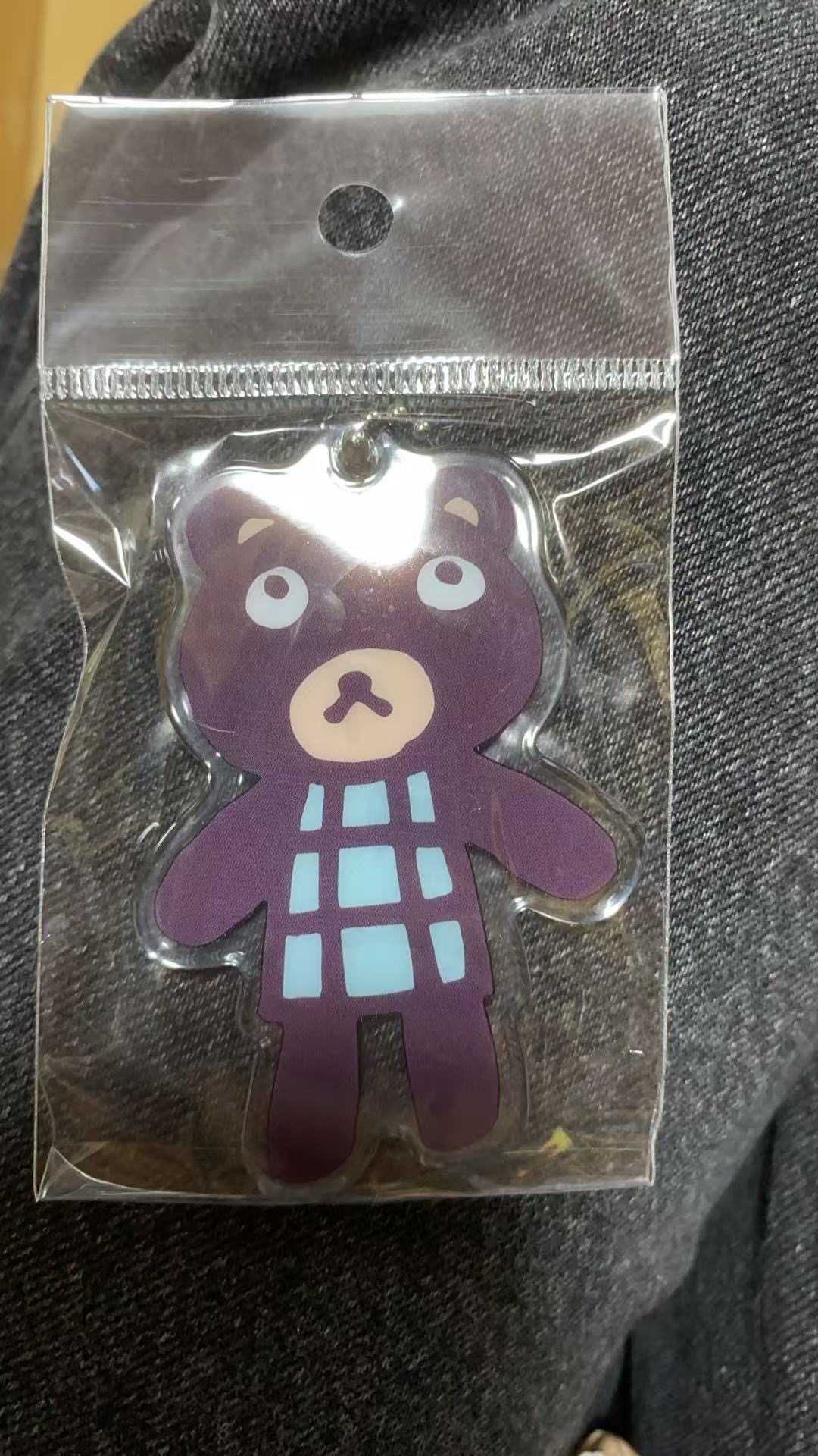 0723紫色小熊 亚克力 挂件