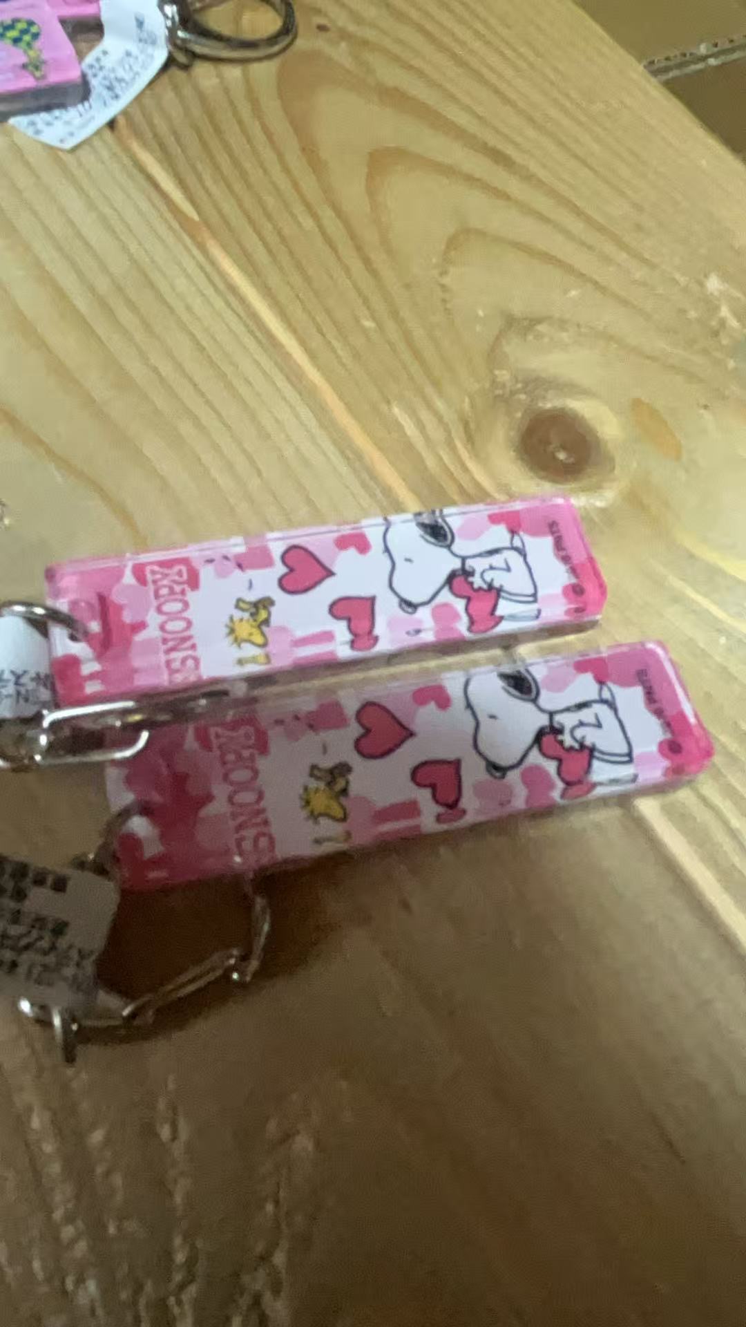 0723史努比粉色爱心 粉色牌 挂件