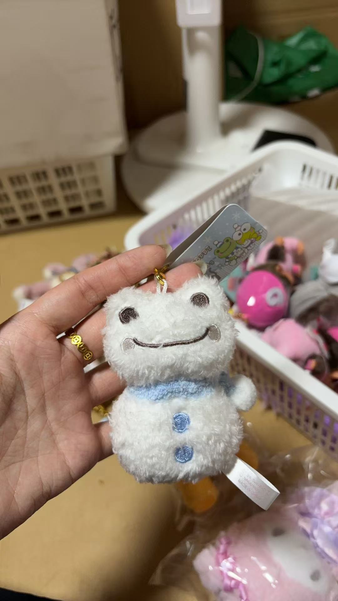 0802 雪人造型 青蛙 蓝色围巾 