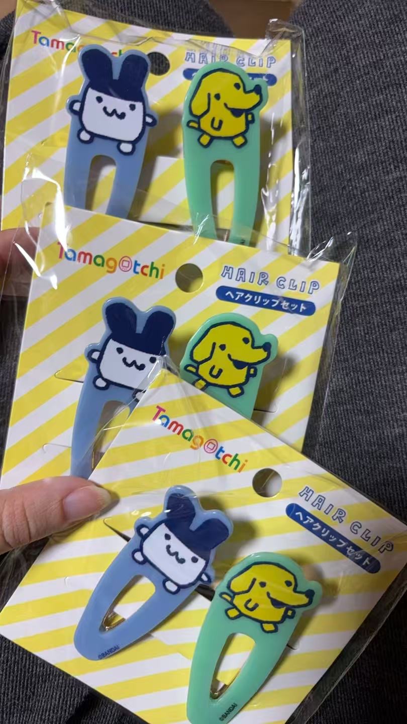 0823 拓麻歌子 发夹两个蓝绿颜色