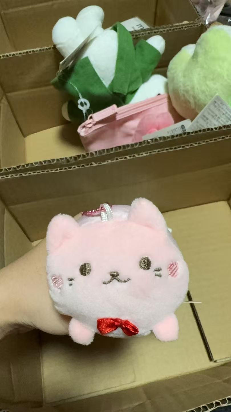 0825 粉色可爱小猫 胸前红领结 挂件