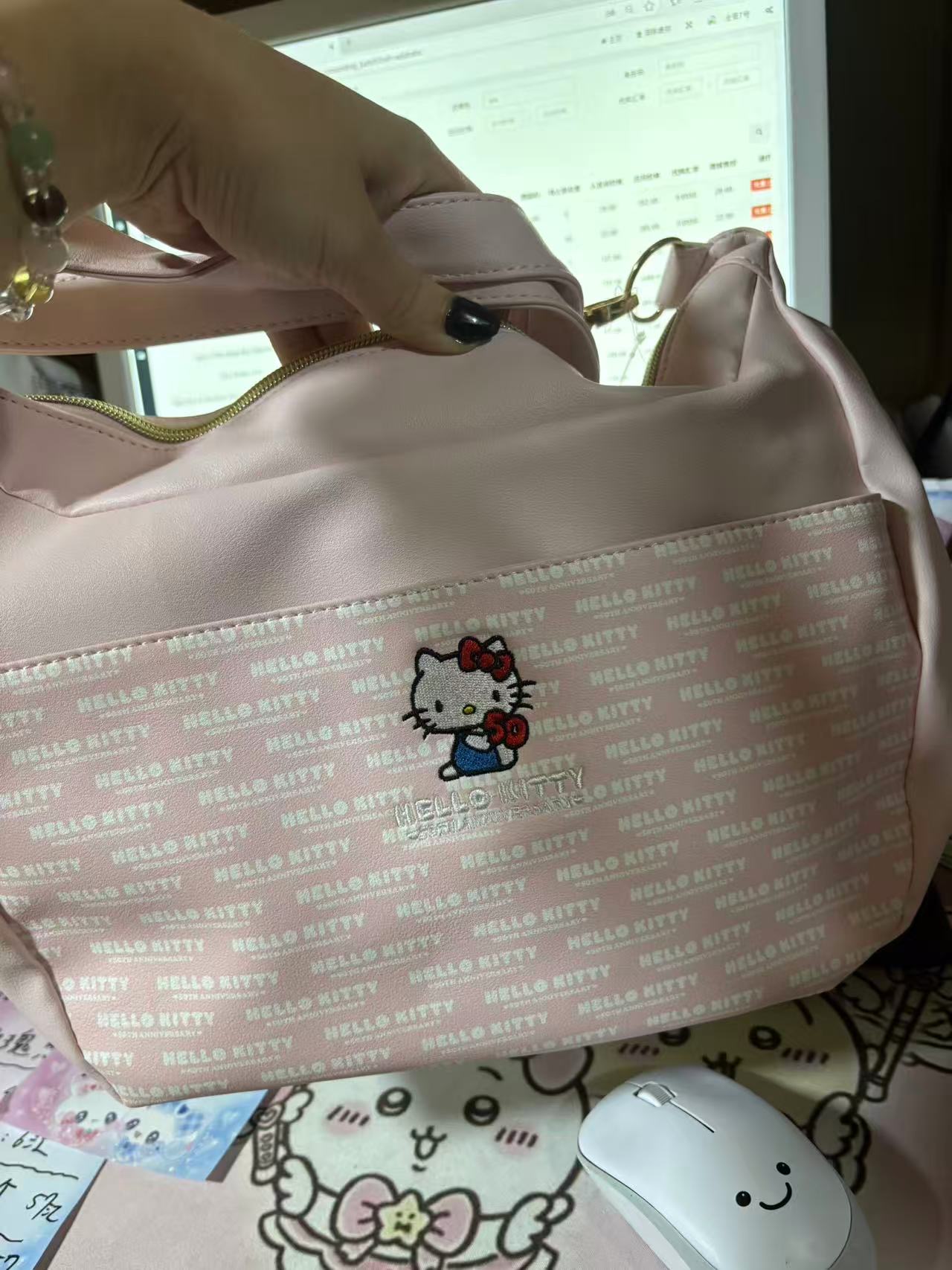 0917 三丽鸥 kt粉色 单肩斜挎包包