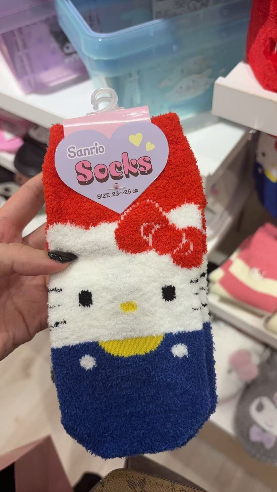 0918 三丽鸥 kt红蓝颜色 袜子SIZE:23~25 cm