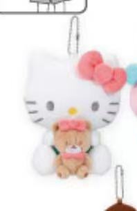 0921 三丽欧 好朋友系列 kt 胸前抱小熊 毛绒挂件 