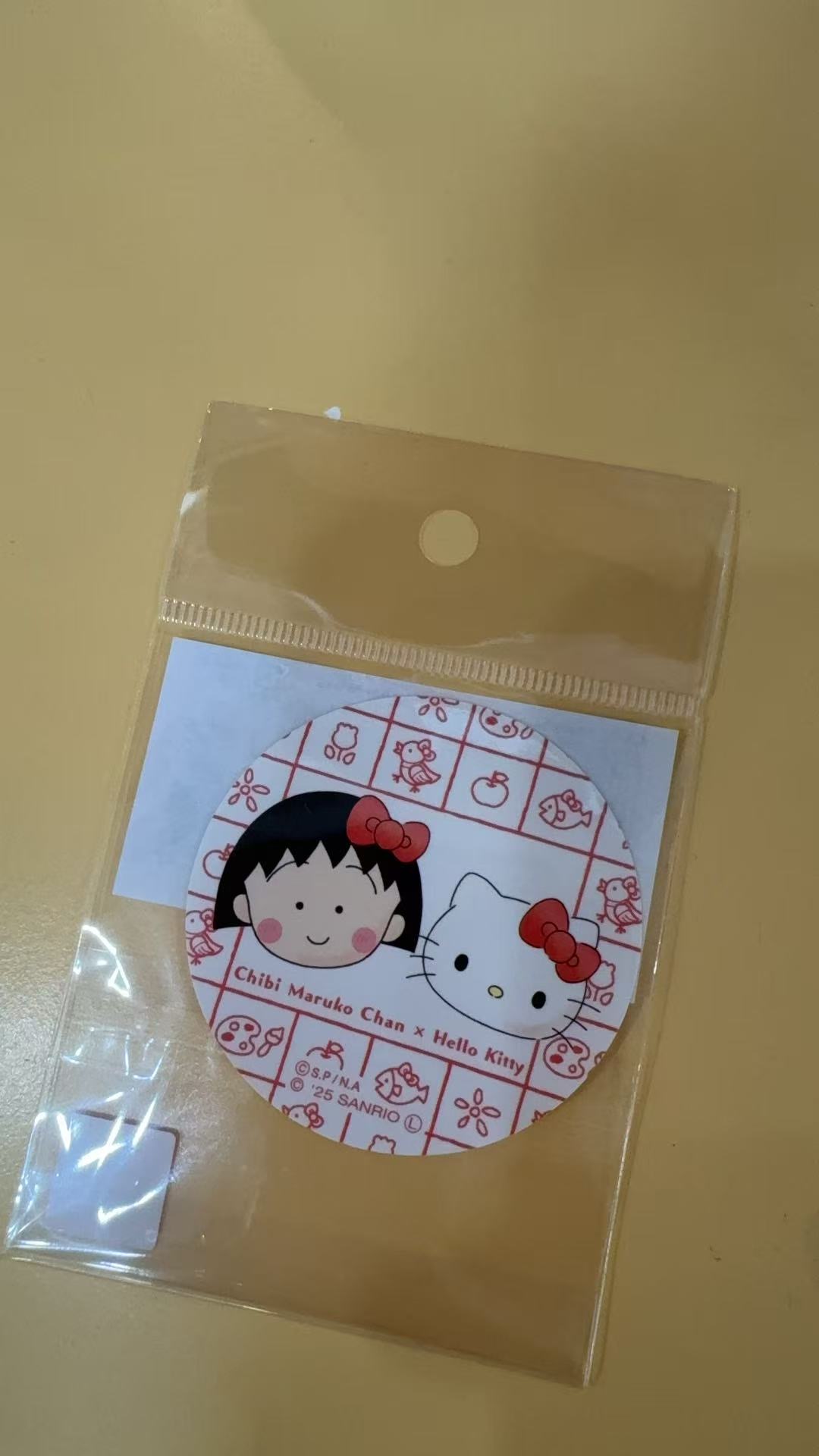 0921 樱桃小丸子 kt图案 圆形贴纸