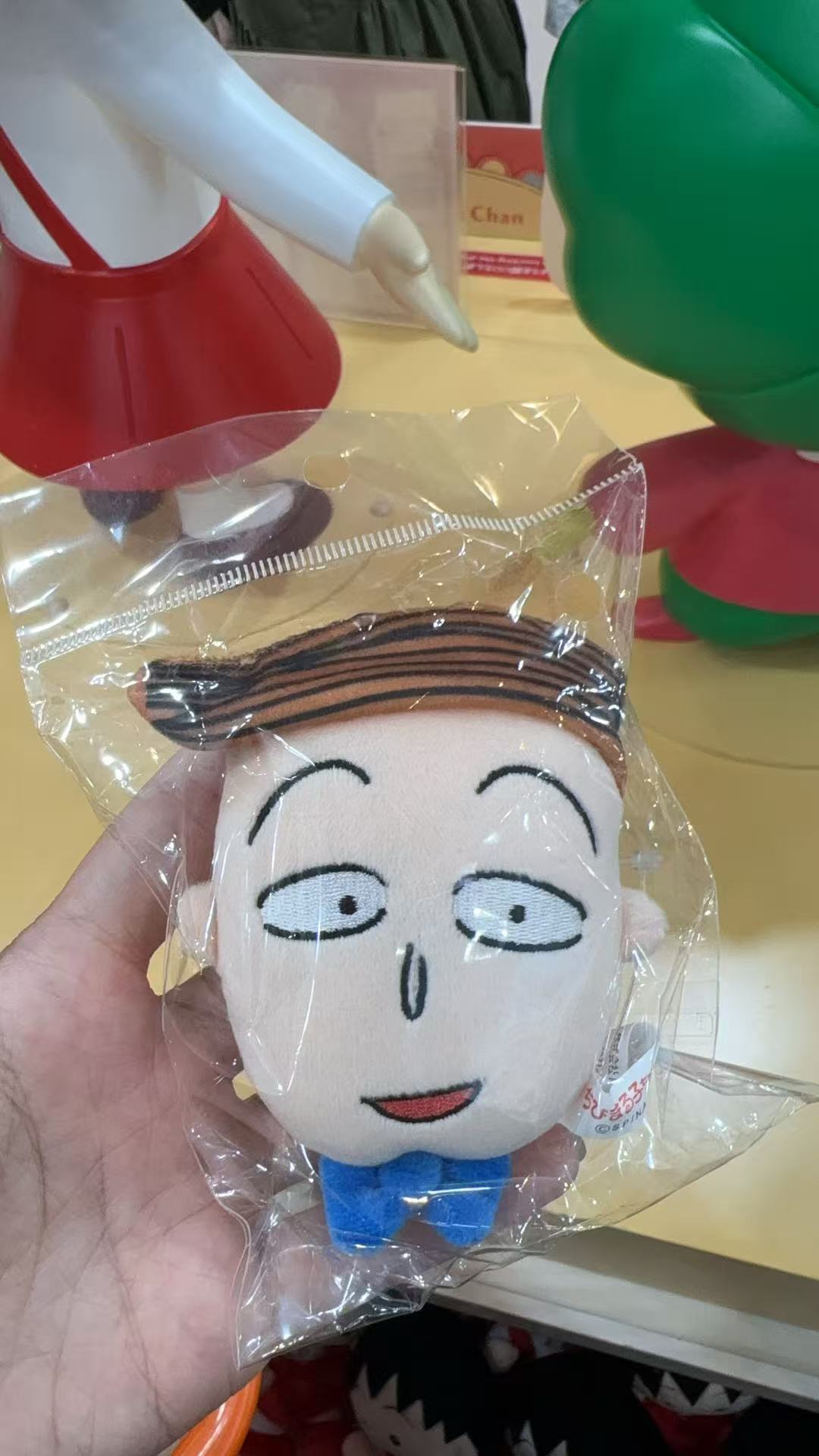 0921 樱桃小丸子 黄色刘海头 蓝色领结 男孩头 挂件