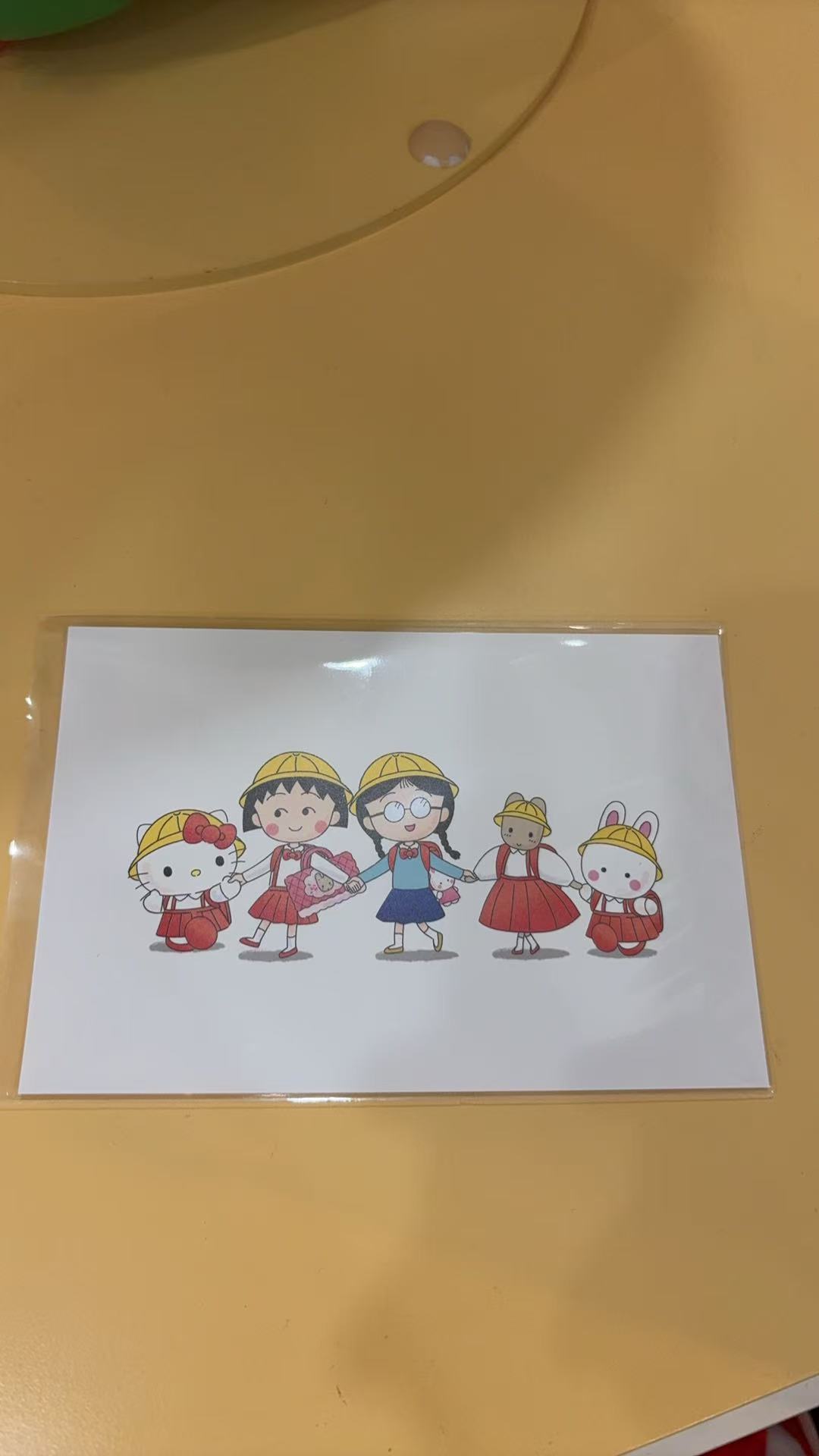 0921 樱桃小丸子姐们两 kt 茉莉兔 白兔子拉手 卡片