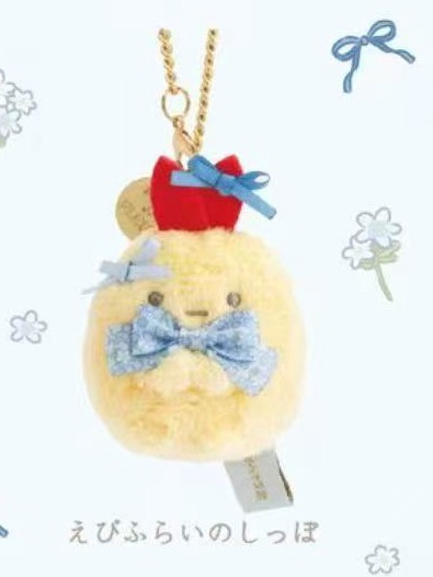 1004 MDF 角落生物 黄色炸虾  蓝色蝴蝶结挂件