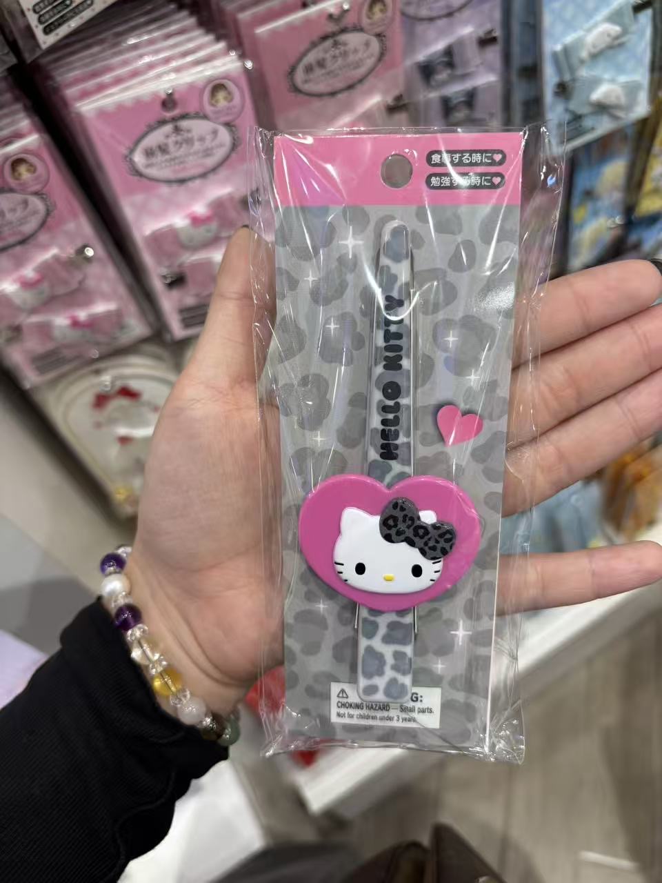 0922粉爱心 kt豹纹发夹