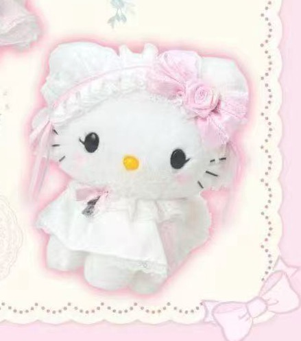 0925 三丽欧俏咪 粉色蝴蝶结 白色裙子 公仔 不保单