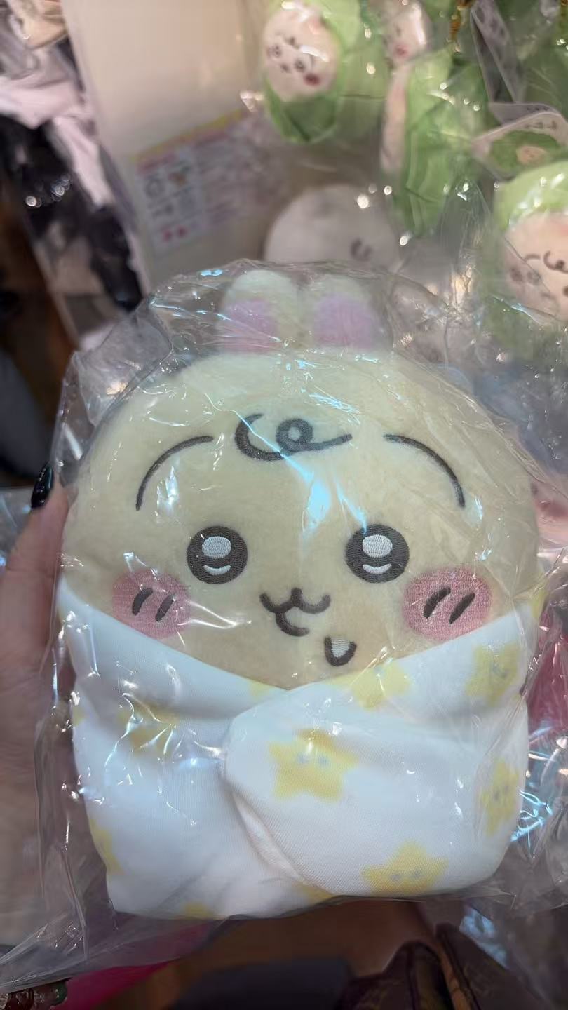 0929 CKW黄色乌萨奇 白色襁褓 黄色星星图案 玩偶