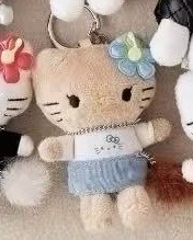 1001 三丽鸥 蓝色衣服 蓝色花朵kt 毛绒挂件