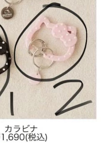 1001 三丽鸥 kt 粉色镂空白点点 卡扣