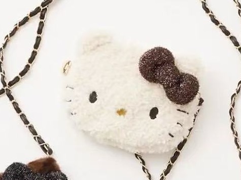 1009 三丽欧白色kt头 棕色蝴蝶结 斜挎包