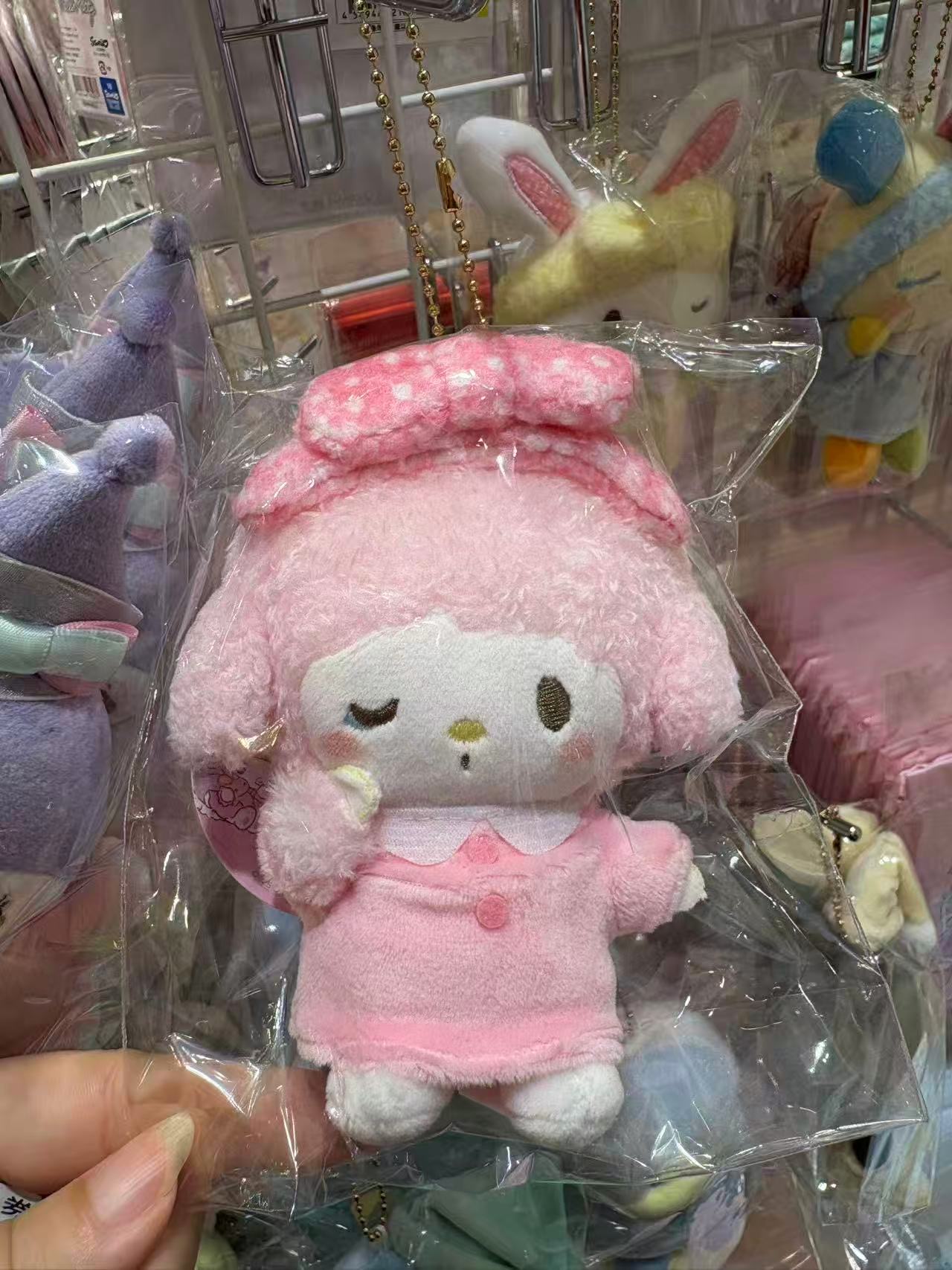 1005 三丽欧睡衣美乐蒂 粉色睡裙造型 毛绒挂件