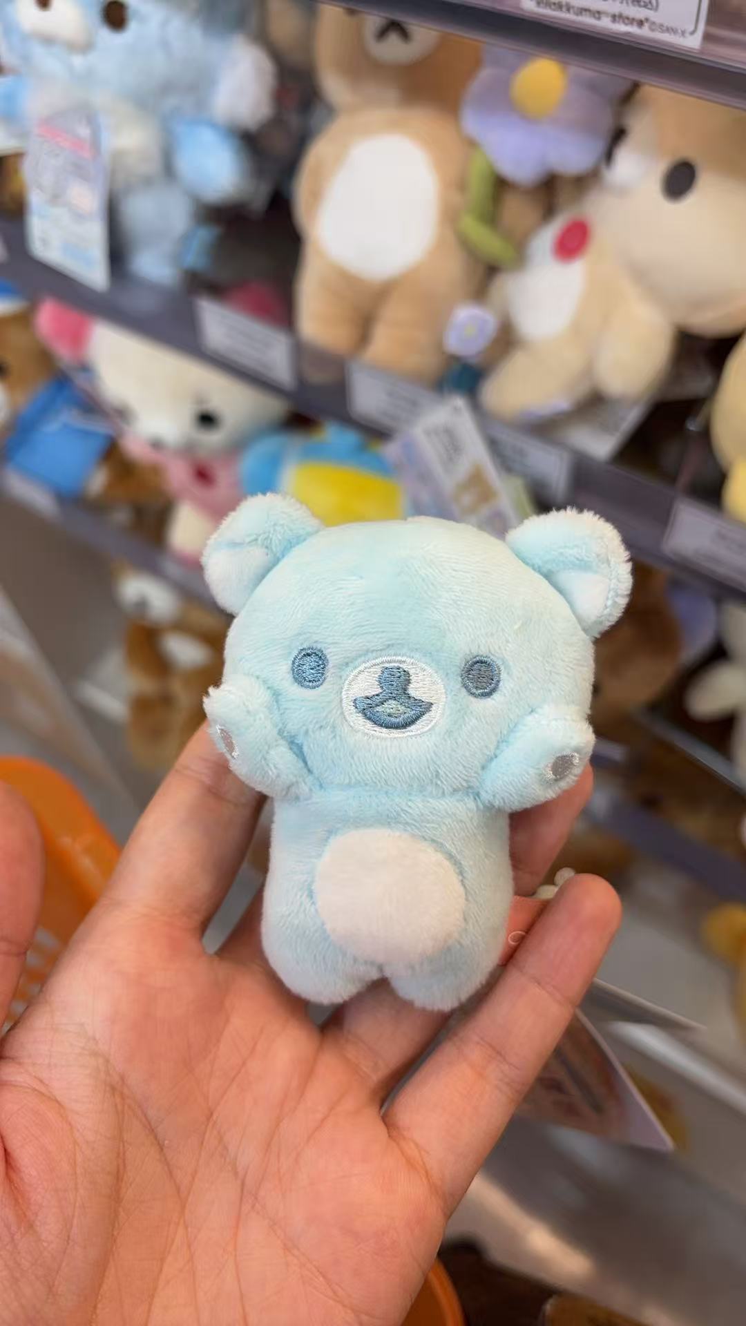 1009 轻松熊浅蓝色 白肚皮 手玉玩偶