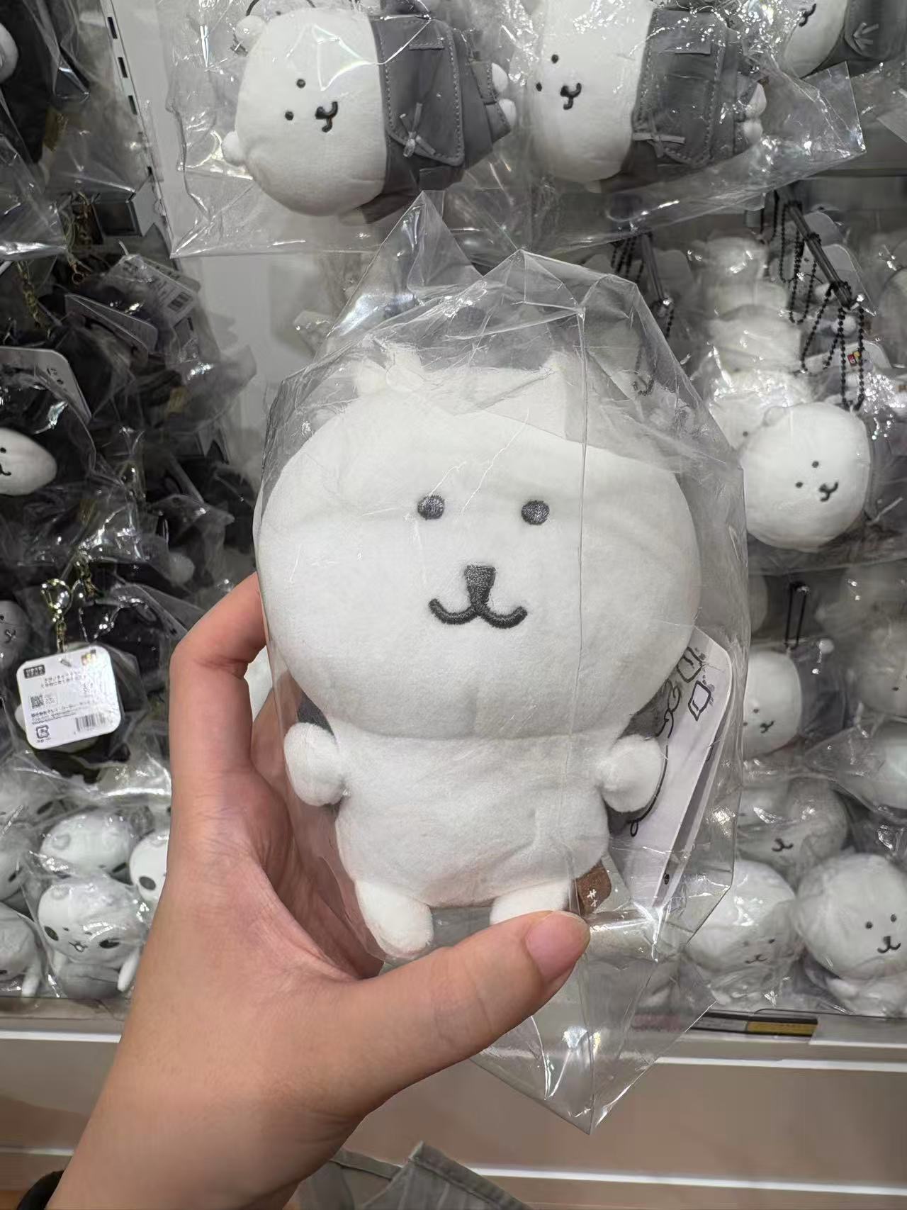 1012 自嘲熊 白熊背书包 毛绒挂件