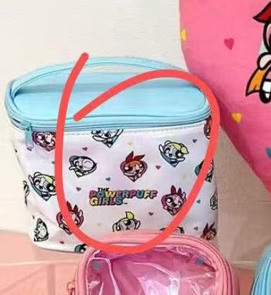 1024 飞天小女警  白色蓝色 化妆包