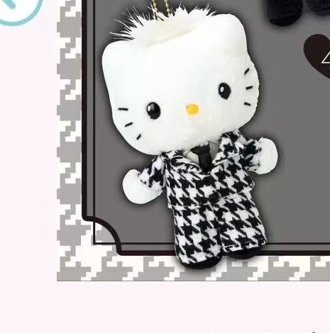 1029 三丽欧 kt 千鸟格套装扎领带 毛绒挂件