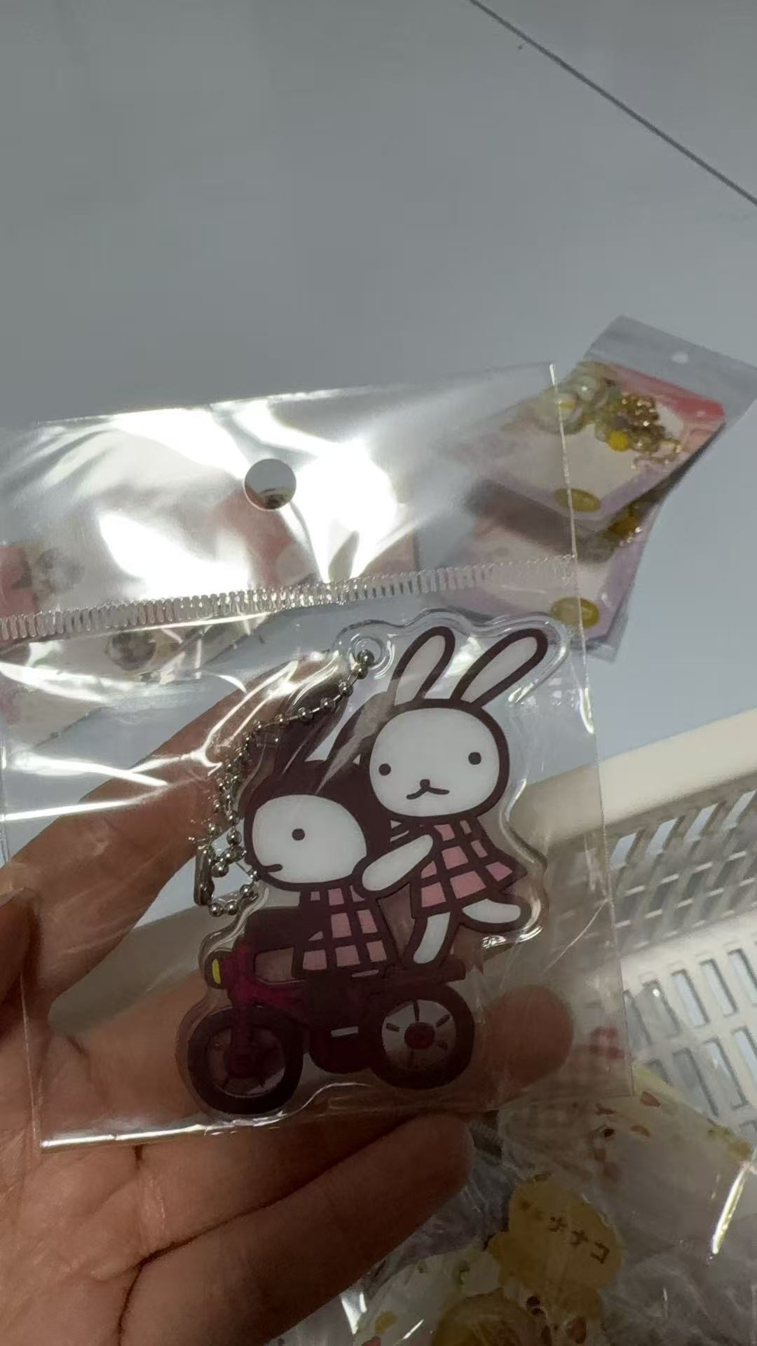 1024 坏东西 两只小兔子骑车亚克力 挂件