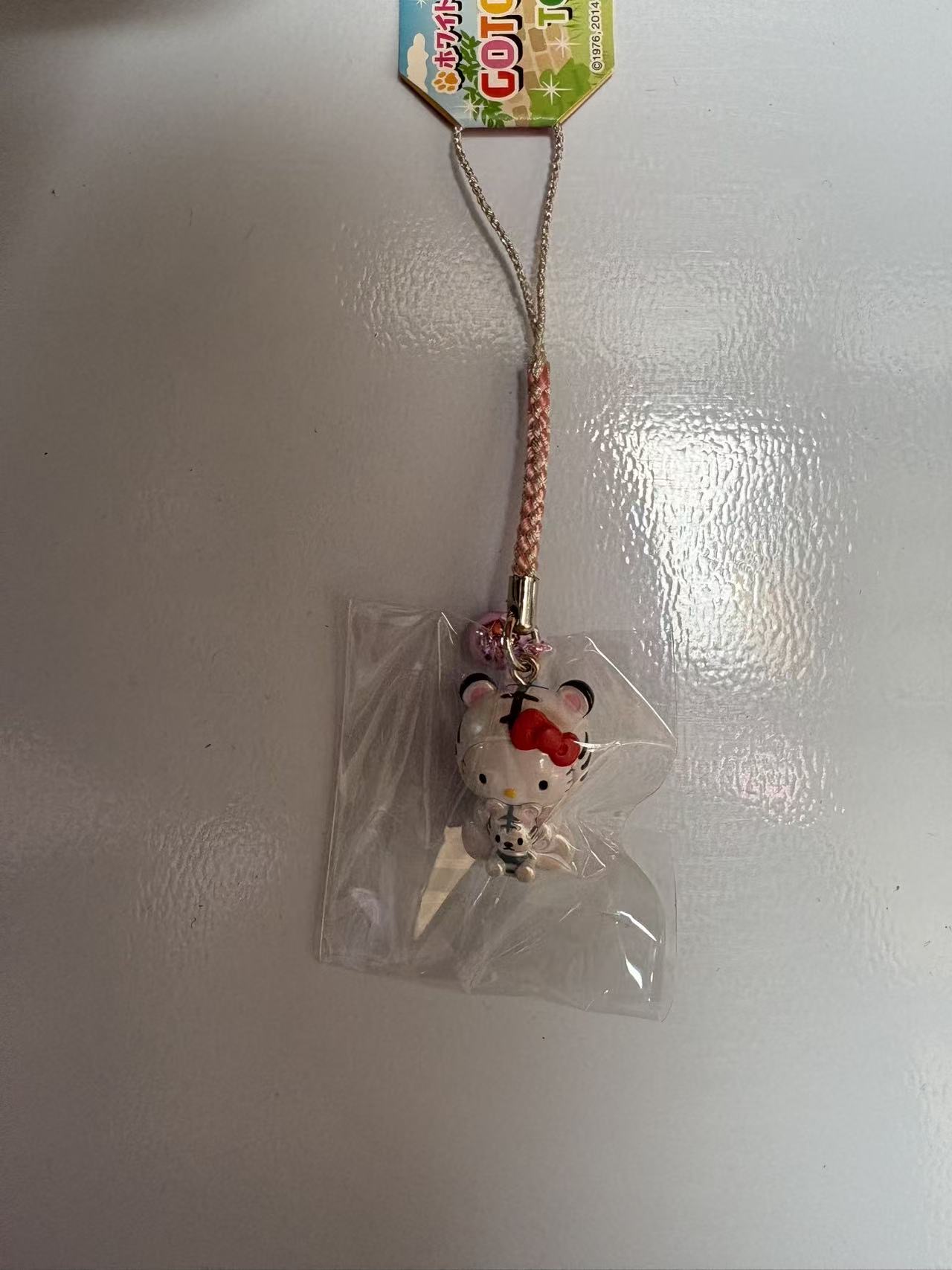 1029 三丽欧白色小老虎 kt 小挂件 铃铛