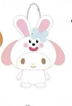 1031 三丽欧美乐蒂 头顶白色兔子 毛绒挂件 