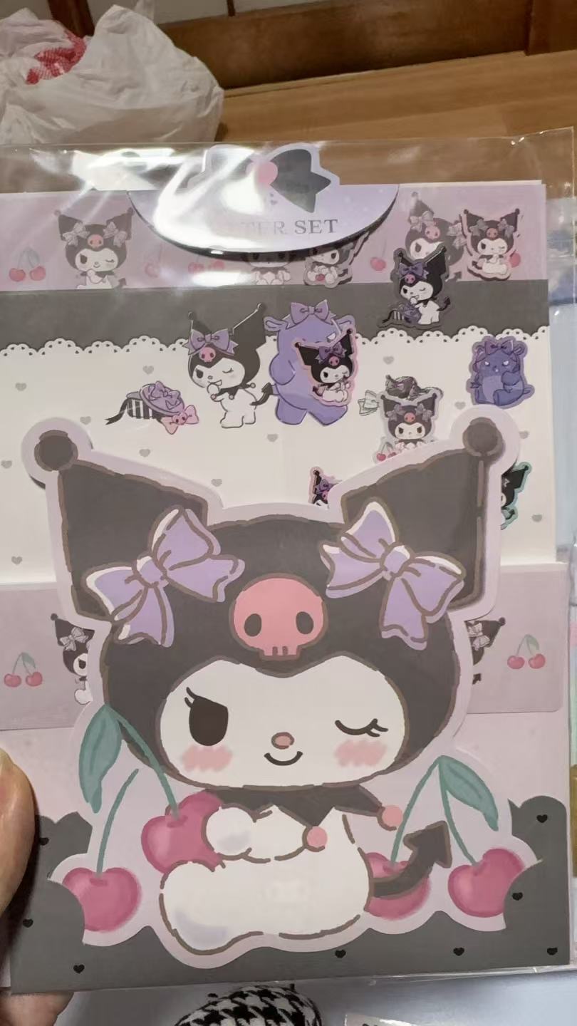 1030 三丽欧库洛米图案 两颗樱桃 眨眼图案 信纸套装