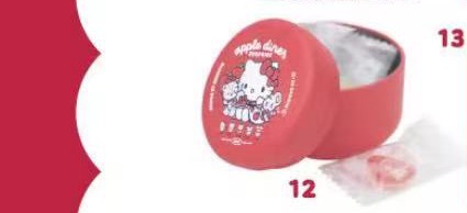 1031 三丽欧红苹果系列 红色圆形Kt小熊小象图案 糖果盒