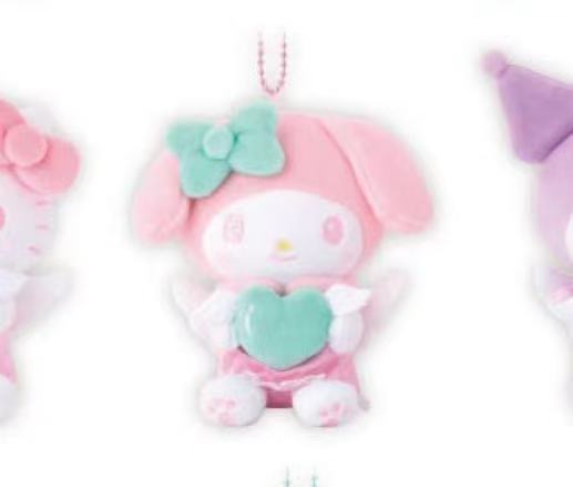 1101 三丽鸥 美乐蒂 捧天使爱心 毛绒挂件