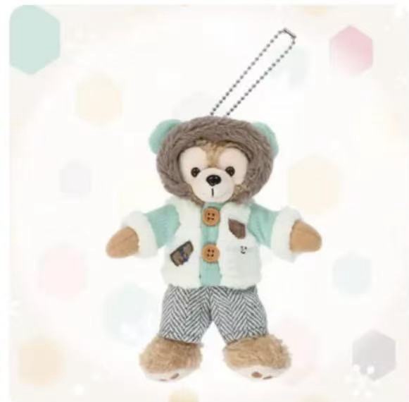 1104 迪士尼 达菲 棕色帽子白色上衣 灰色裤子 毛绒挂件