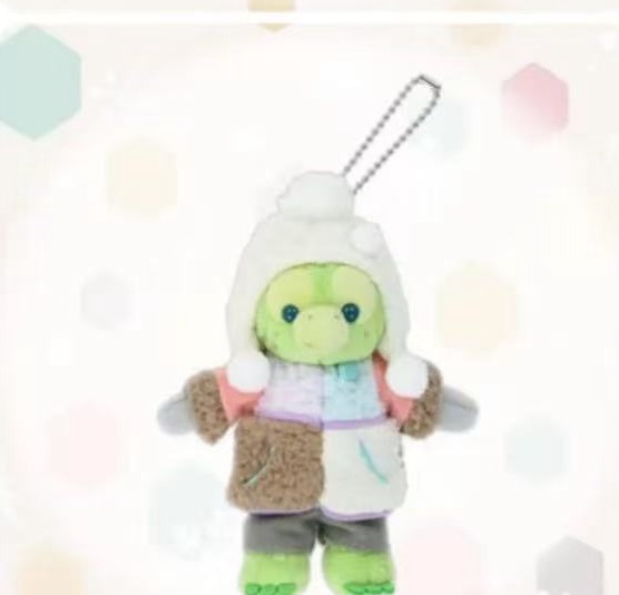 1104 迪士尼Olu 白色帽子 4和拼接上衣 灰色裤子毛绒挂件