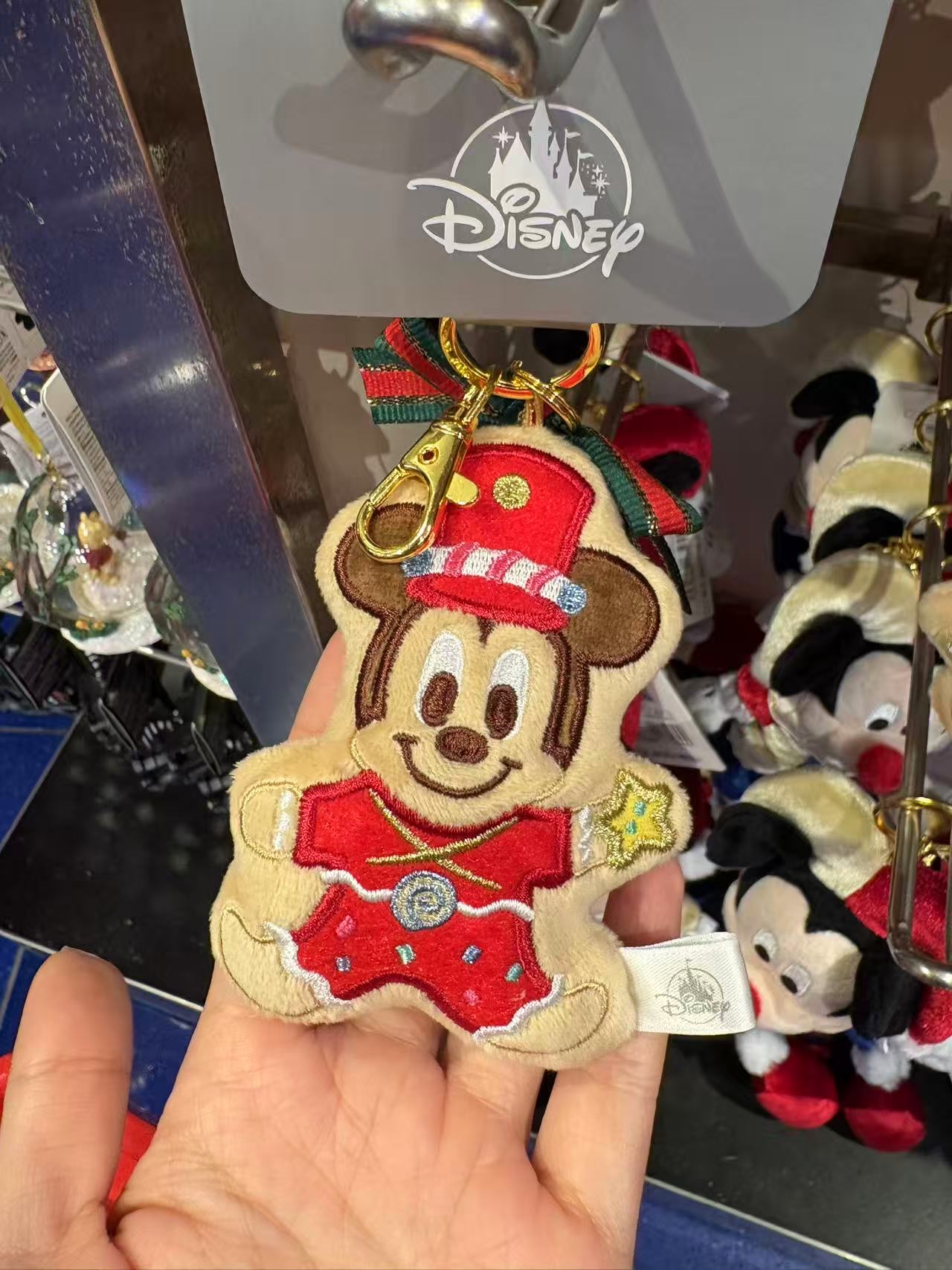 1104 迪士尼 米奇饼干 红色帽子衣服 毛绒挂件