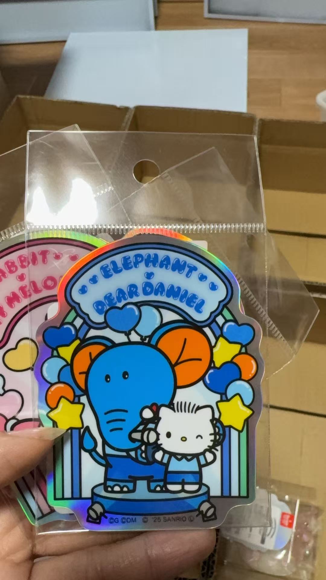 1105 三丽欧蓝色Kt男孩 蓝色大象图案 贴纸