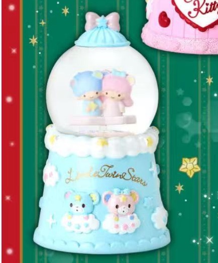 1113 三丽欧圣诞风 双子星人物 两只小熊 水晶球
