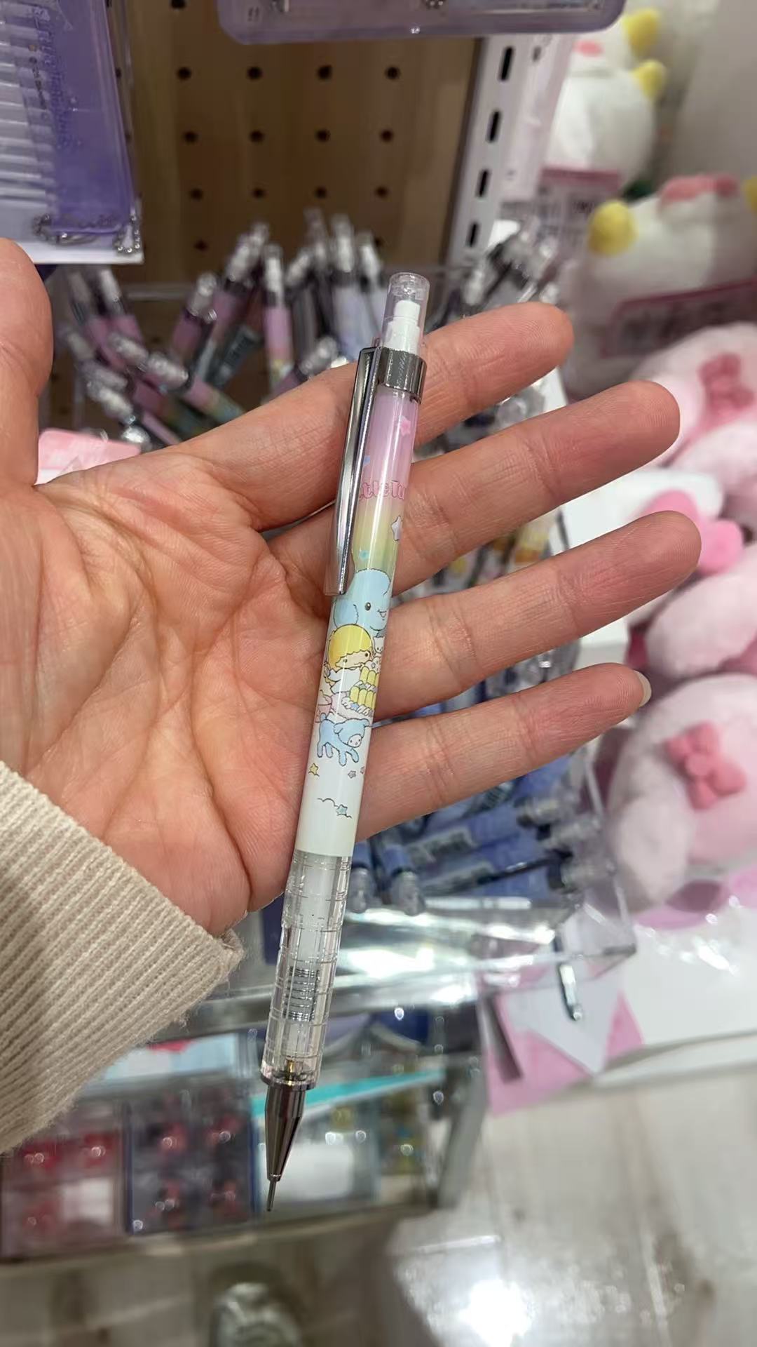 1110 三丽鸥双子星 粉色大象动物图案 自动铅笔 