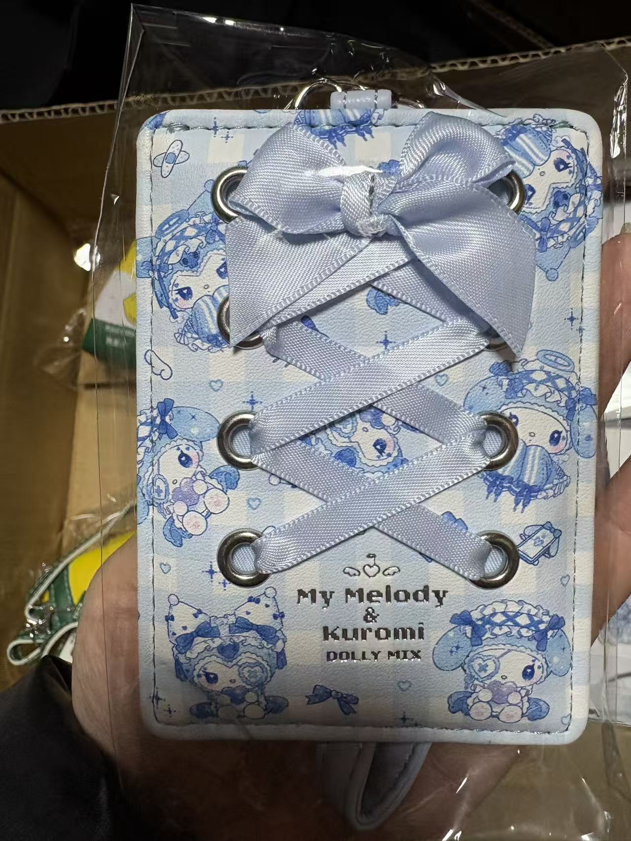 1110 三丽欧库洛米美乐蒂图案 水色系列 交叉绑带 卡包