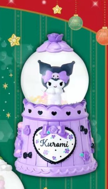 1113 三丽欧圣诞风 库洛米 紫色 碎花 水晶球